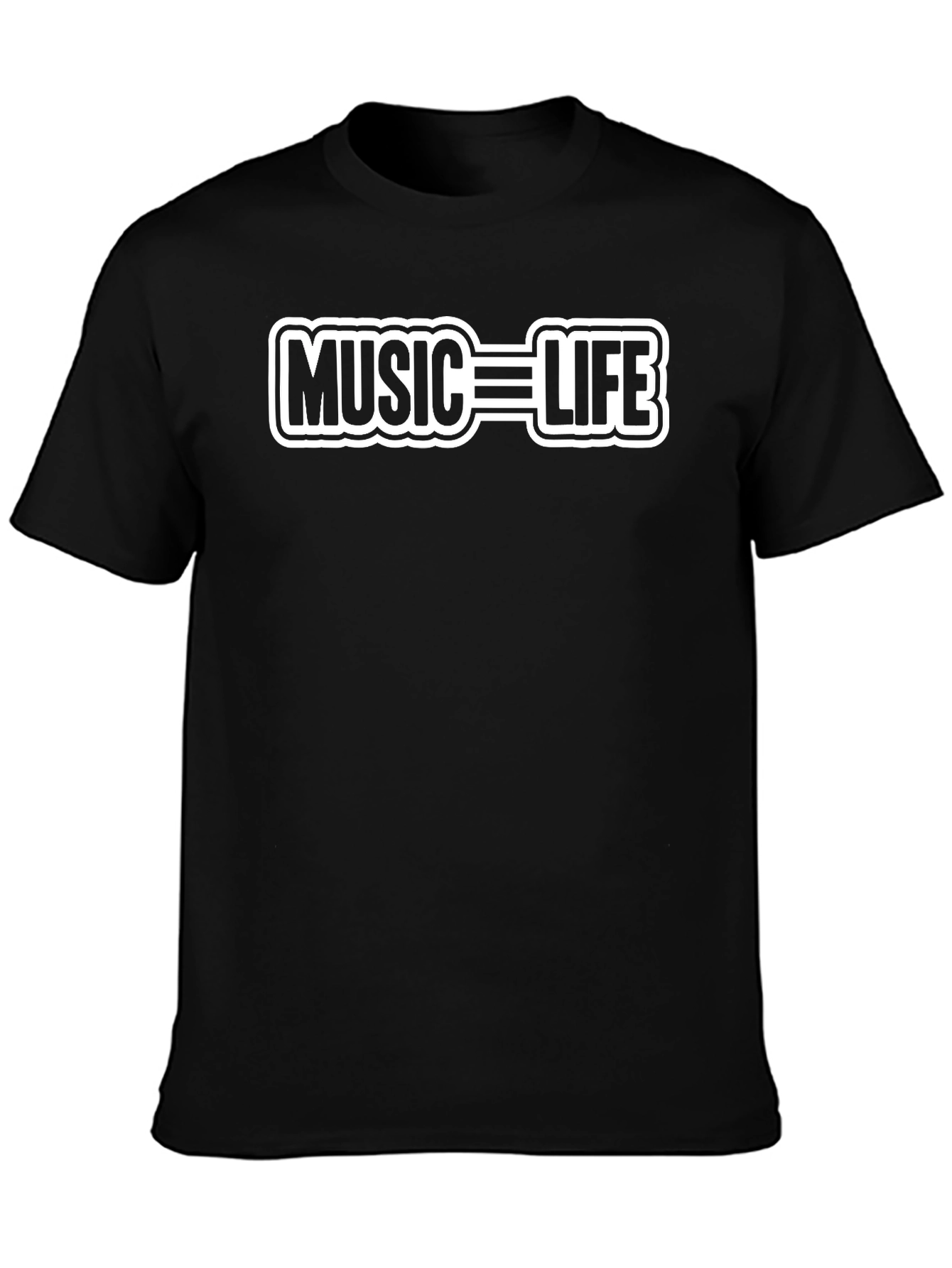 Music is Life Black T-Shirt