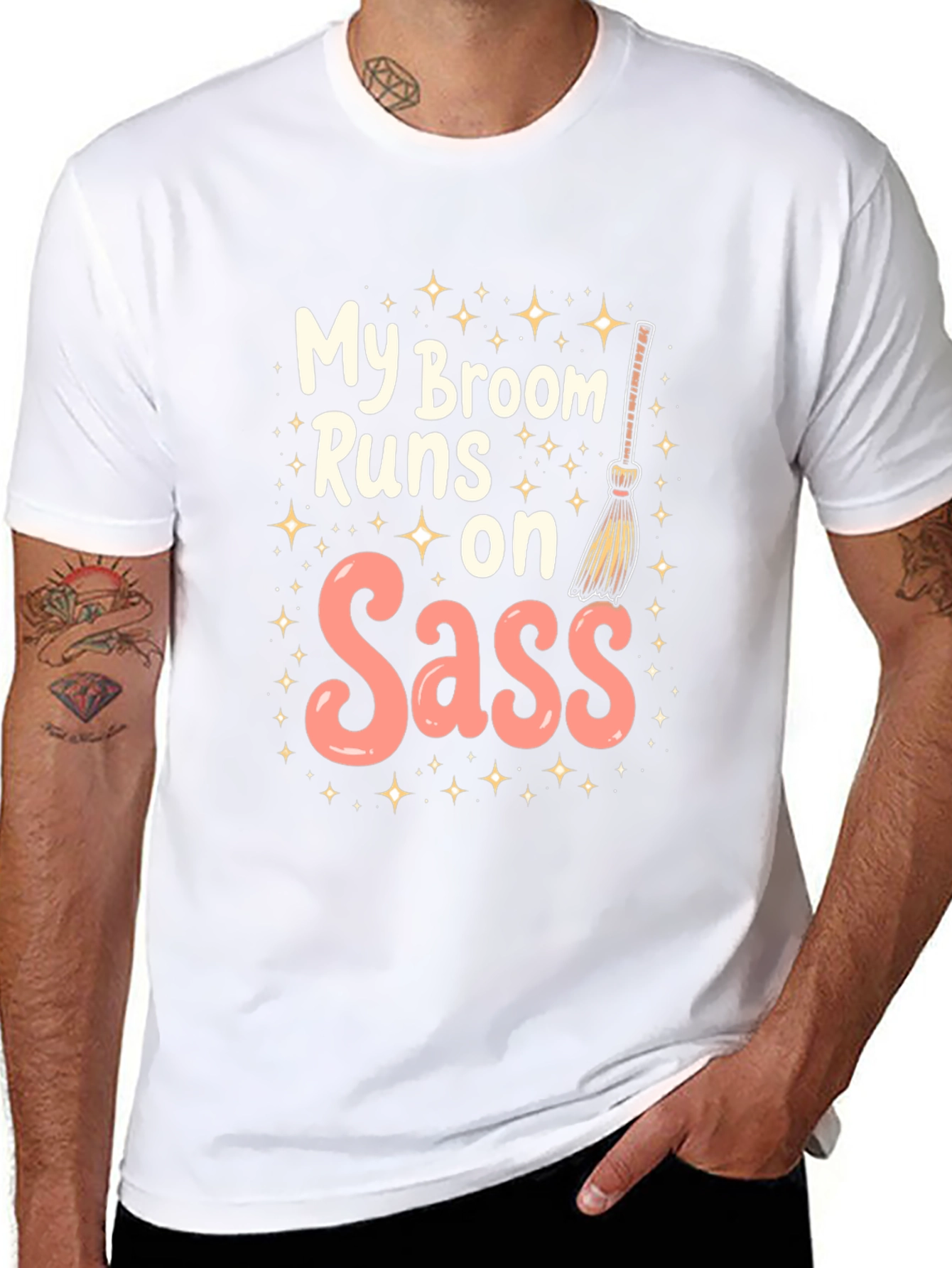 My Broom Runs on Sass T-Shirt