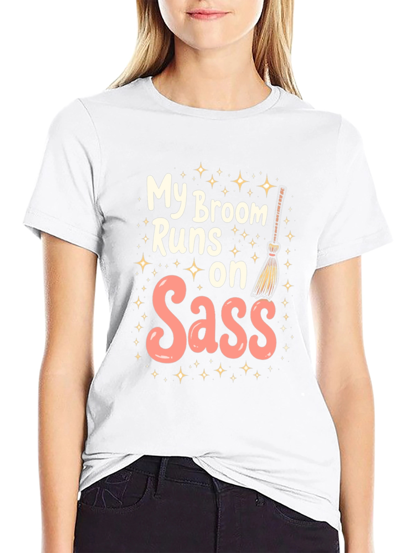 My Broom Runs on Sass T-Shirt