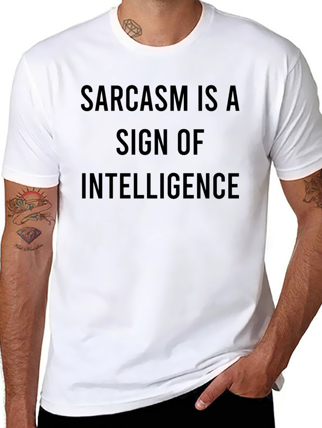 Sarcasm Intelligence Statement Black T-Shirt