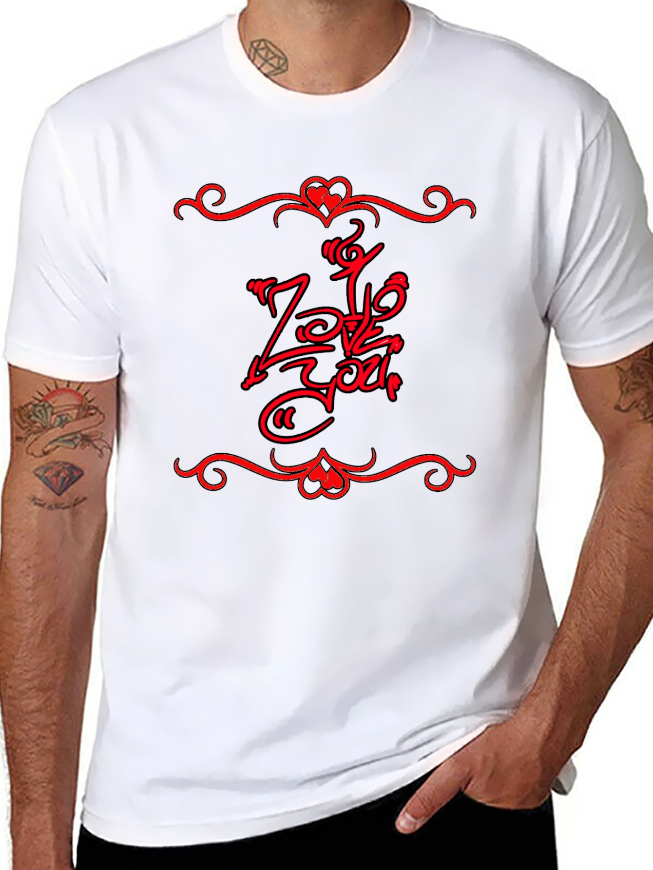 Love You Graphic Tee - Mens Black T-Shirt
