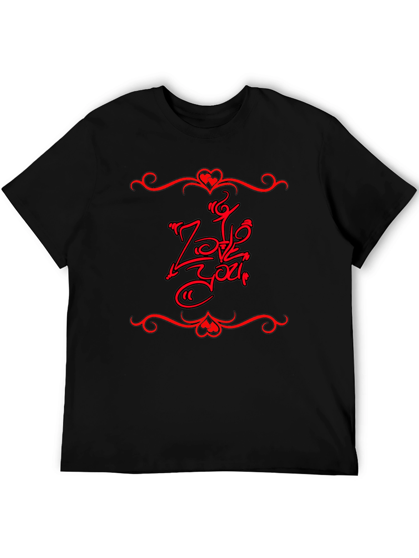 Love You Graphic Tee - Mens Black T-Shirt