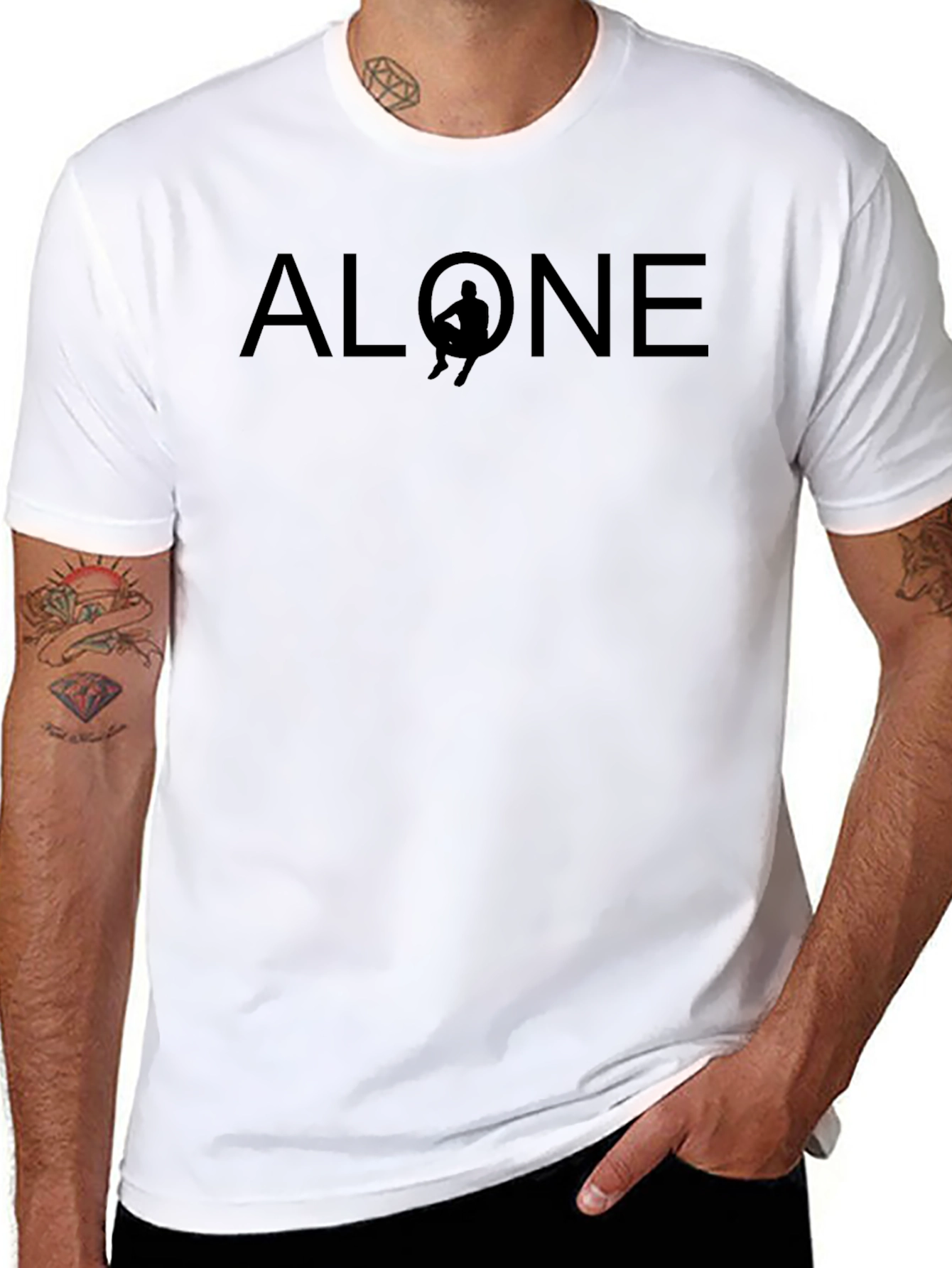 Alone Graphic Tee - Minimalist Design