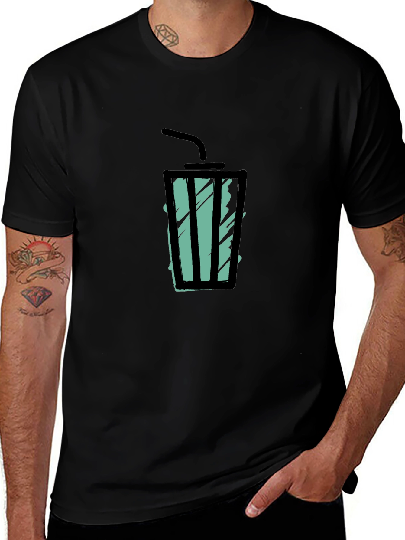 Cool Drink Graphic Tee - Black T-Shirt