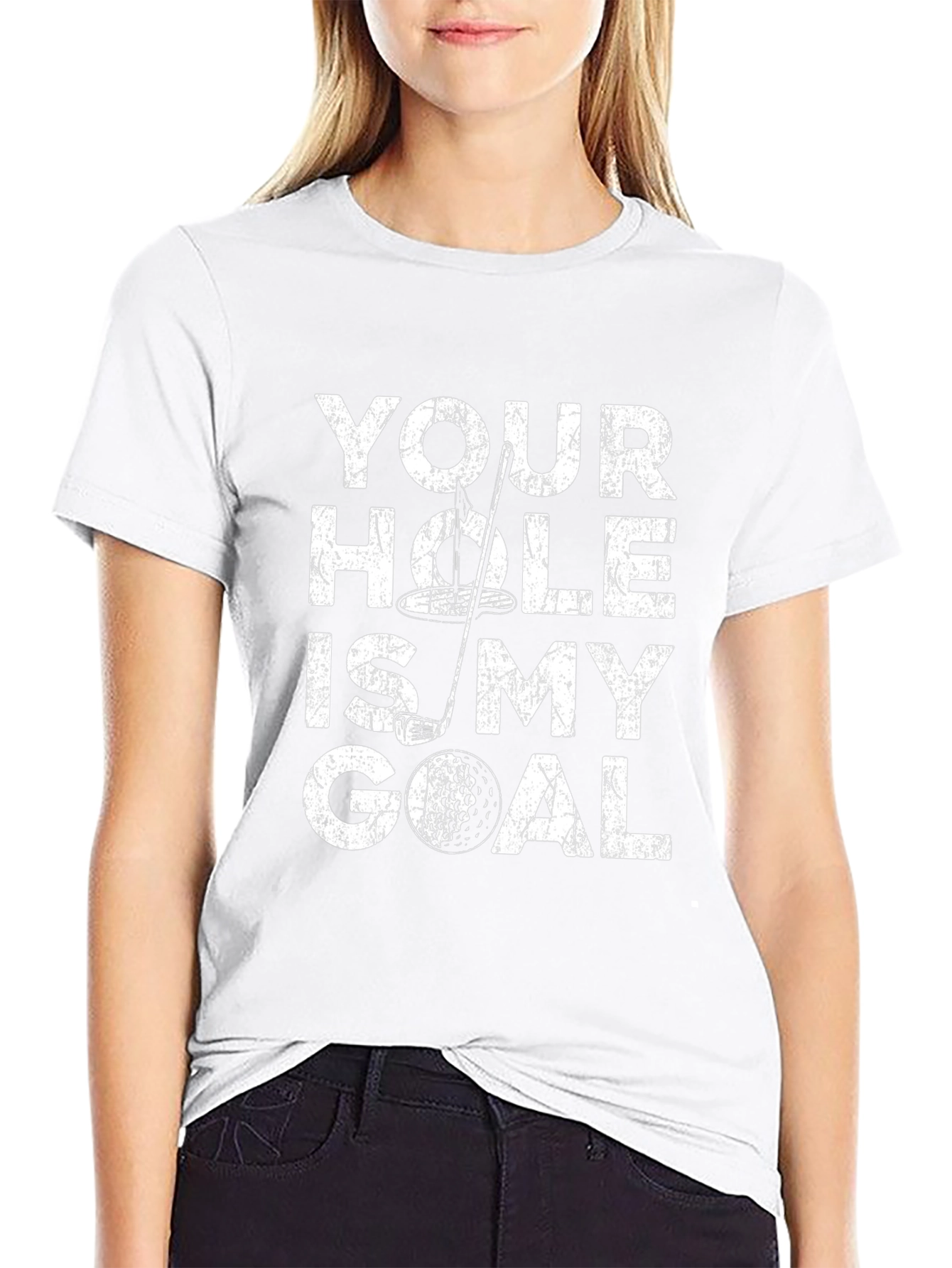 Funny Golf T-Shirt - Your Hole is My Goal