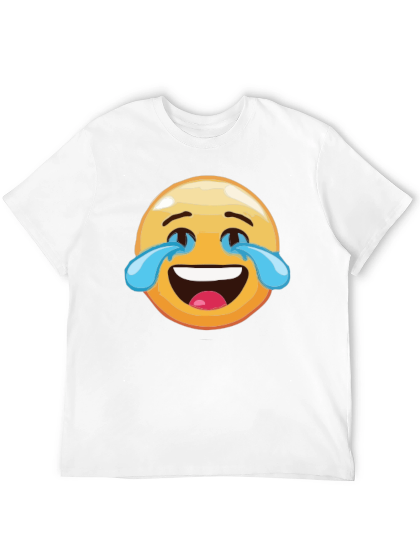 Laughing Emoji Graphic Tee - Black Cotton T-Shirt