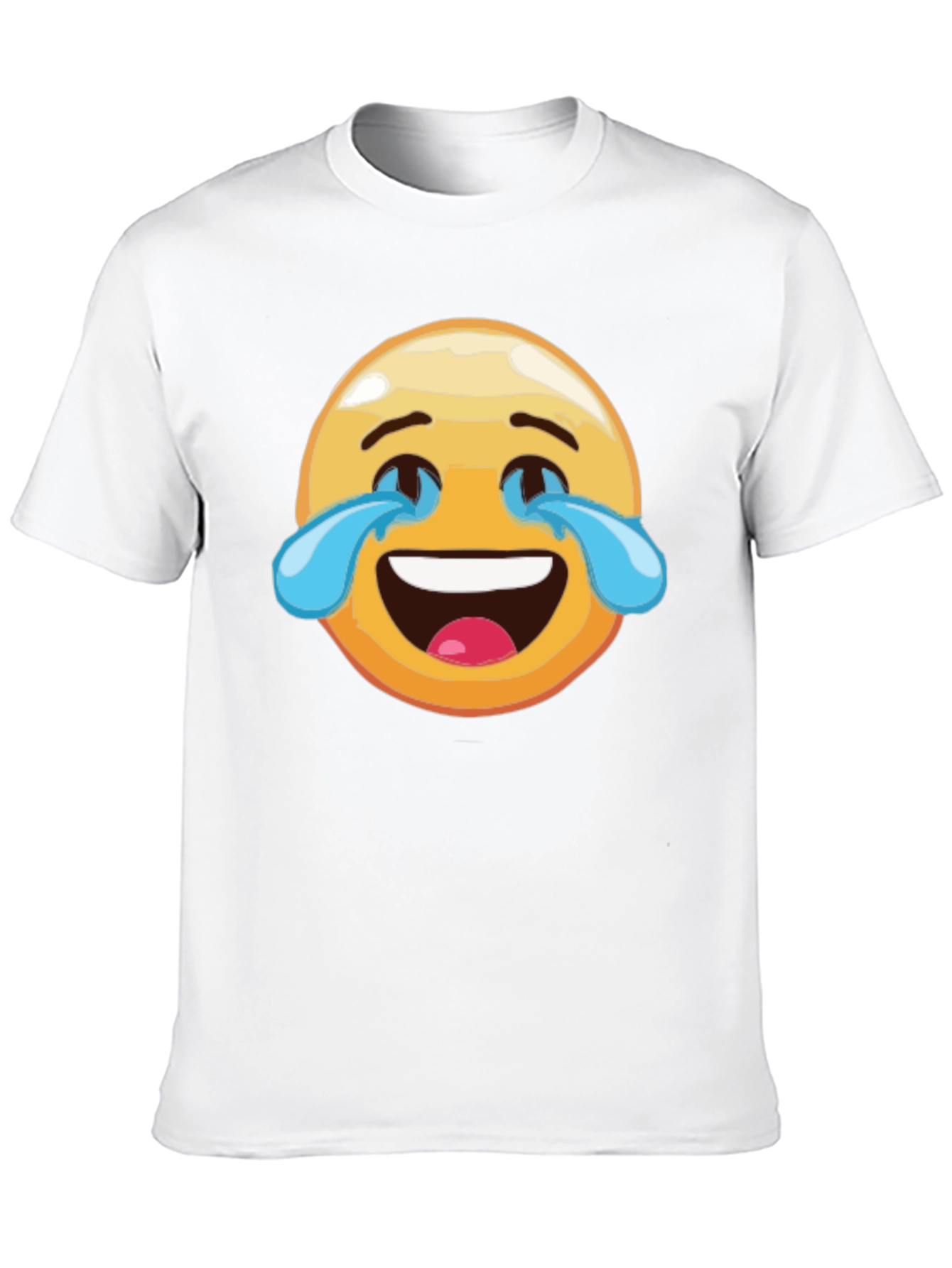 Laughing Emoji Graphic Tee - Black Cotton T-Shirt