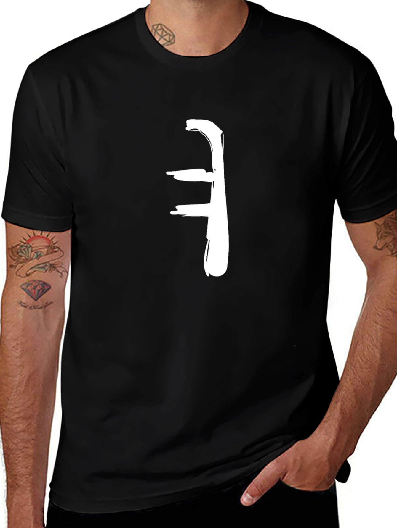 Modern Abstract Symbol Black T-Shirt