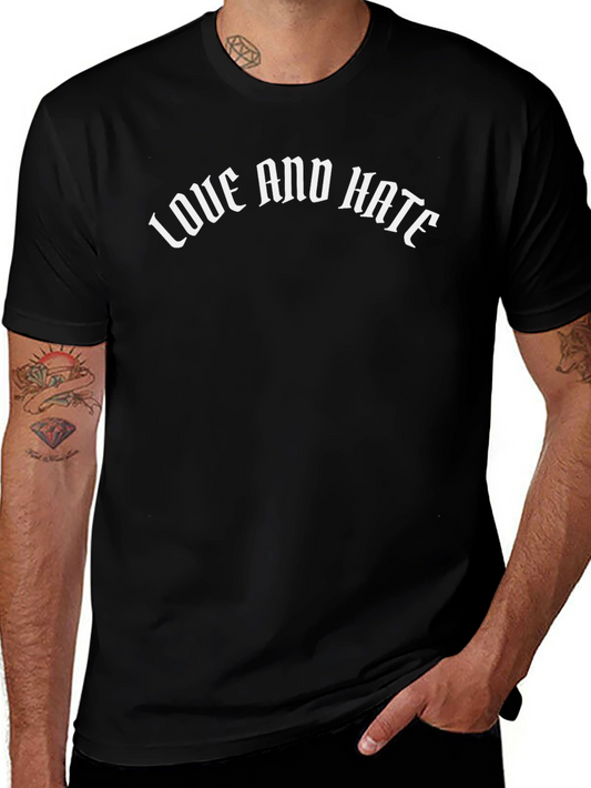 Love and Hate Graphic Black T-Shirt