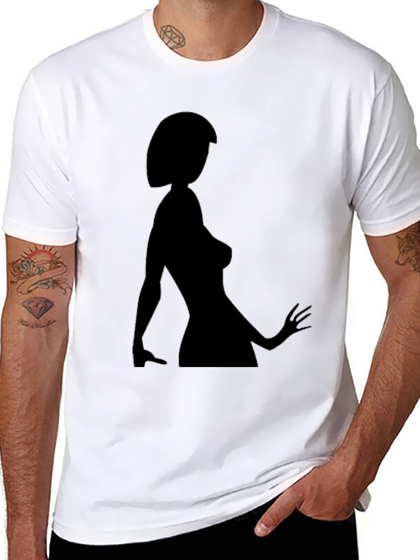 Silhouette Woman Graphic Tee - Black