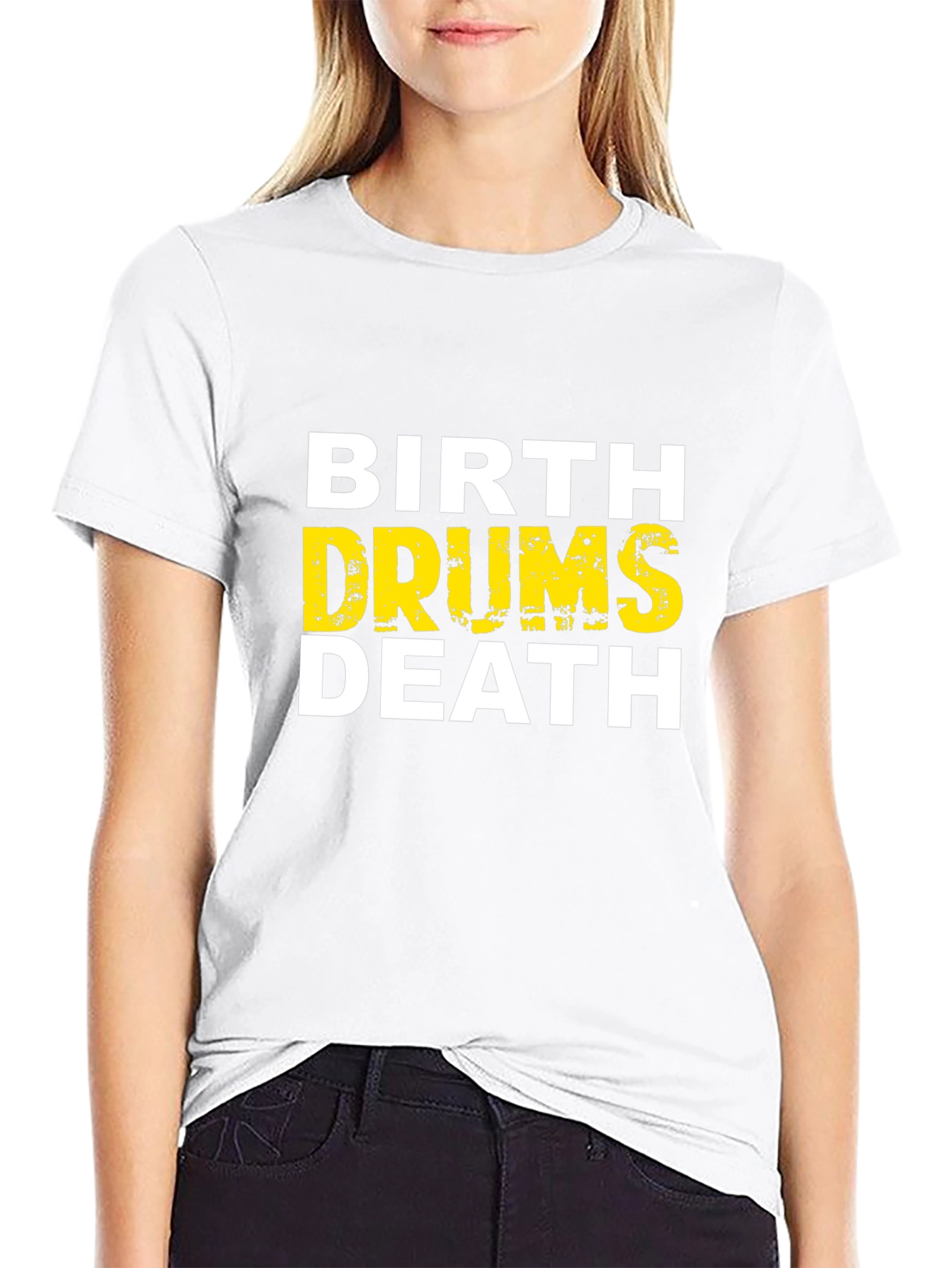Birth Drums Death Graphic Tee - Black Cotton T-Shirt