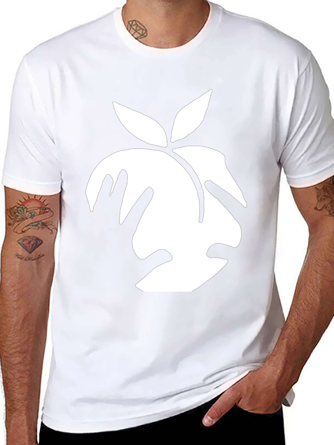 Peach Graphic Black T-Shirt - Soft Cotton Blend