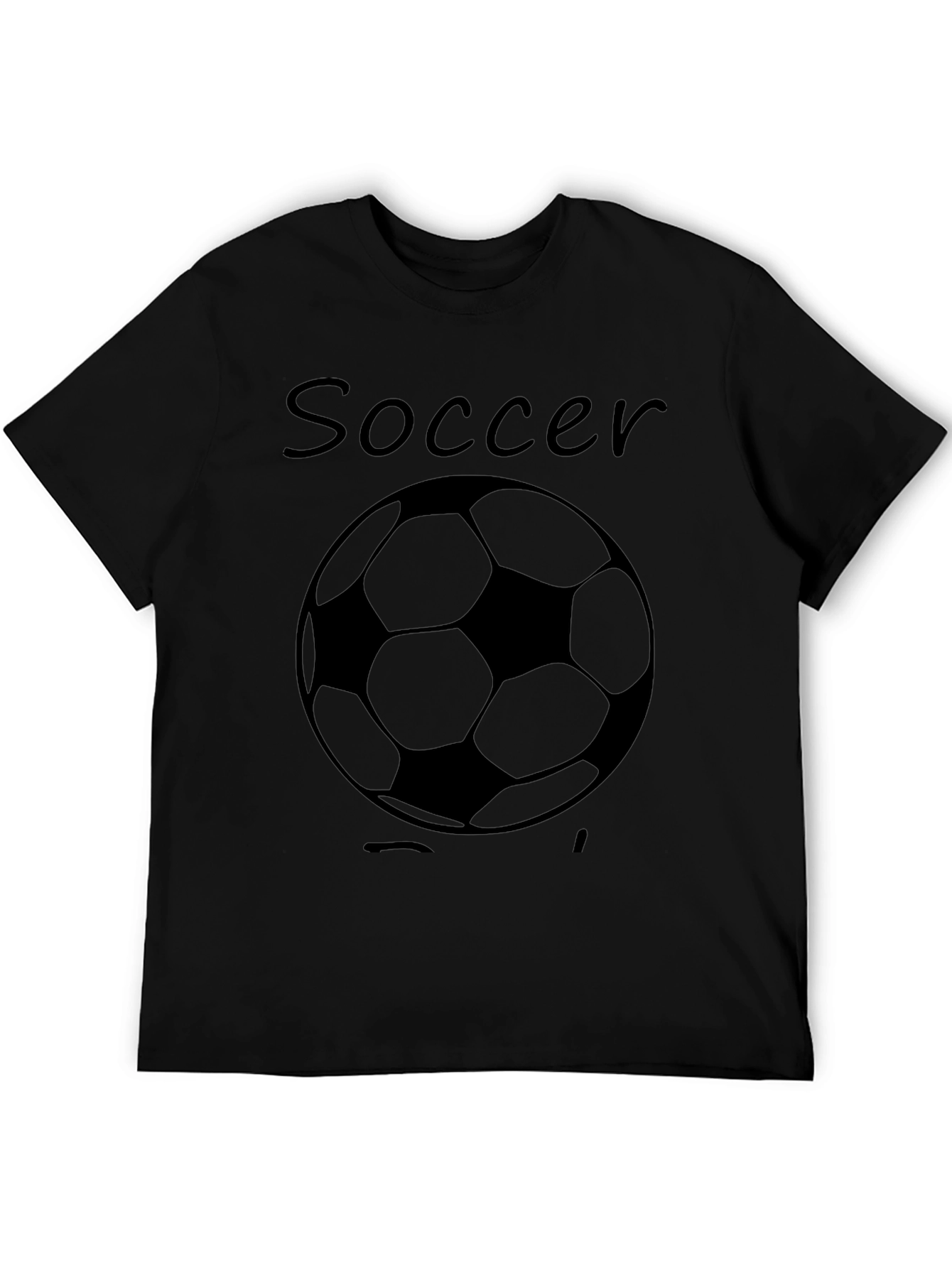 Soccer Ball Graphic Tee - Black Cotton Shirt