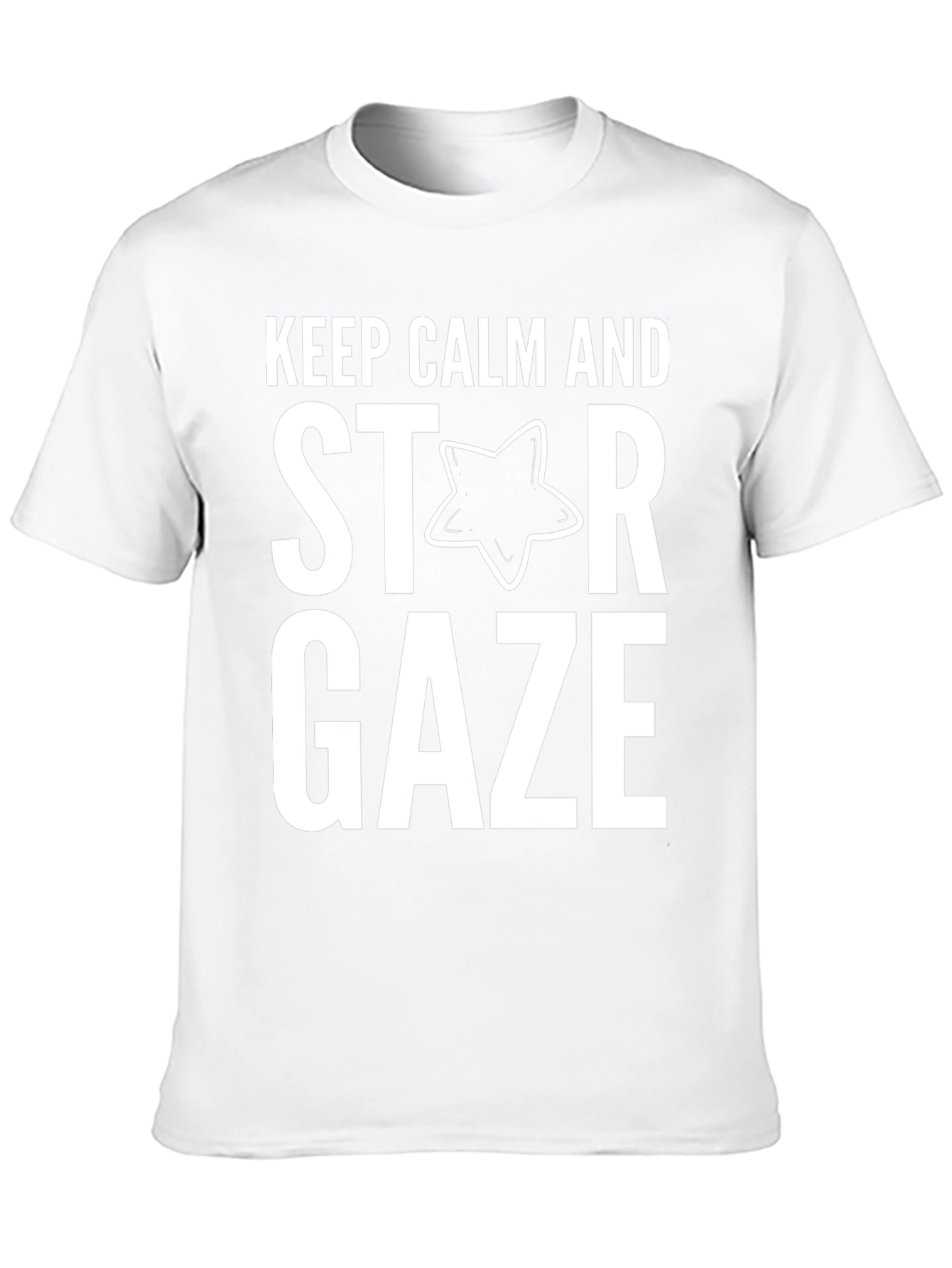 Keep Calm Star Gaze Black Cotton Tee