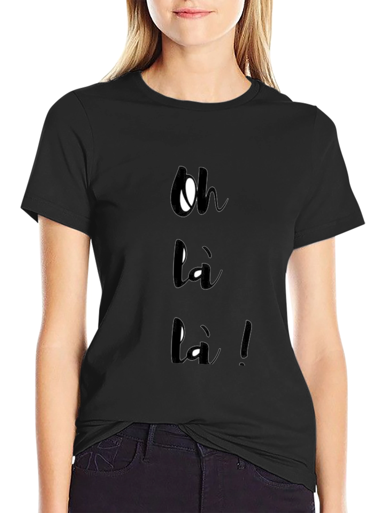Oh Là Là!  Stylish Black Graphic Tee
