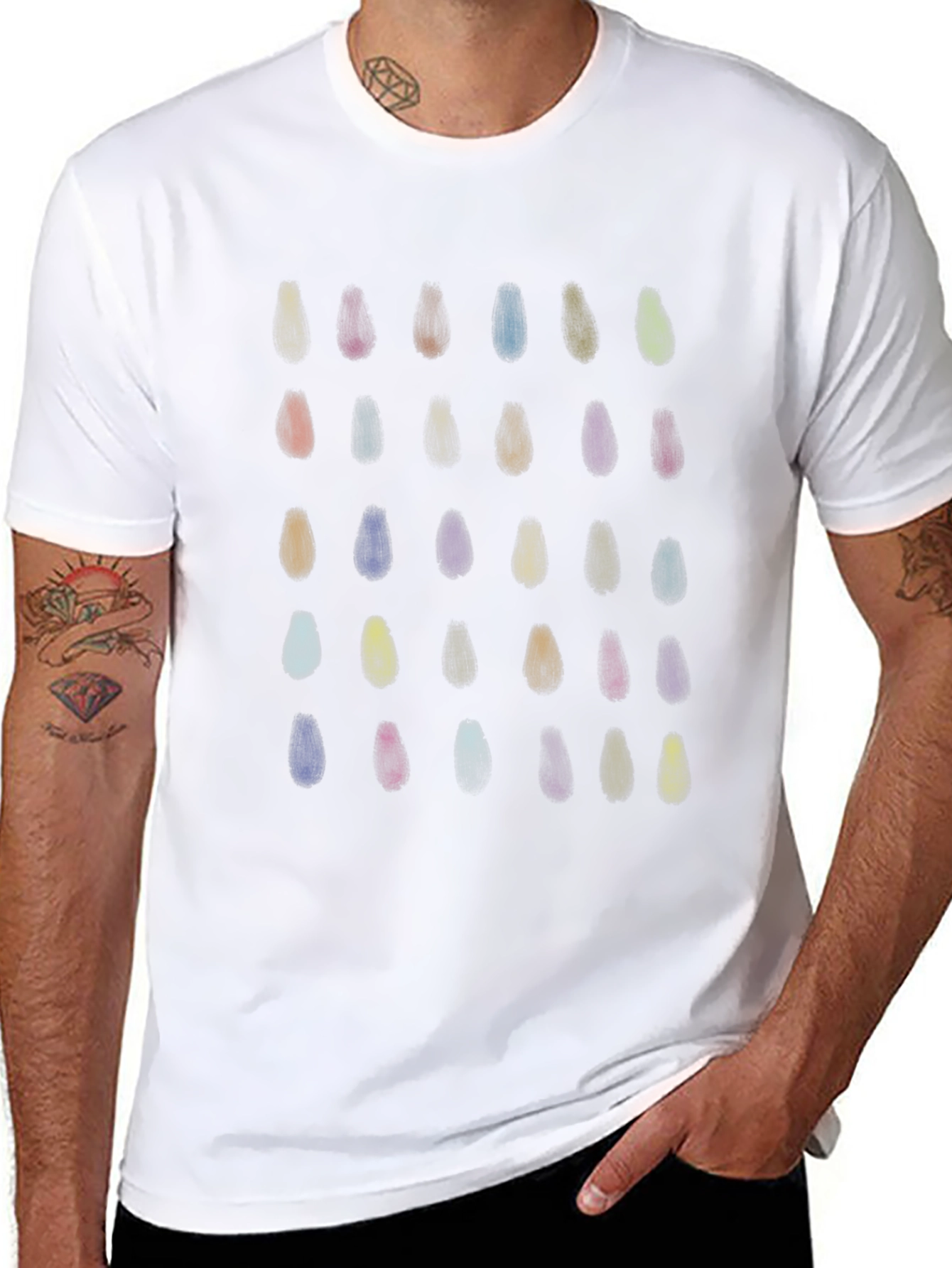 Abstract Painted Design Black T-Shirt