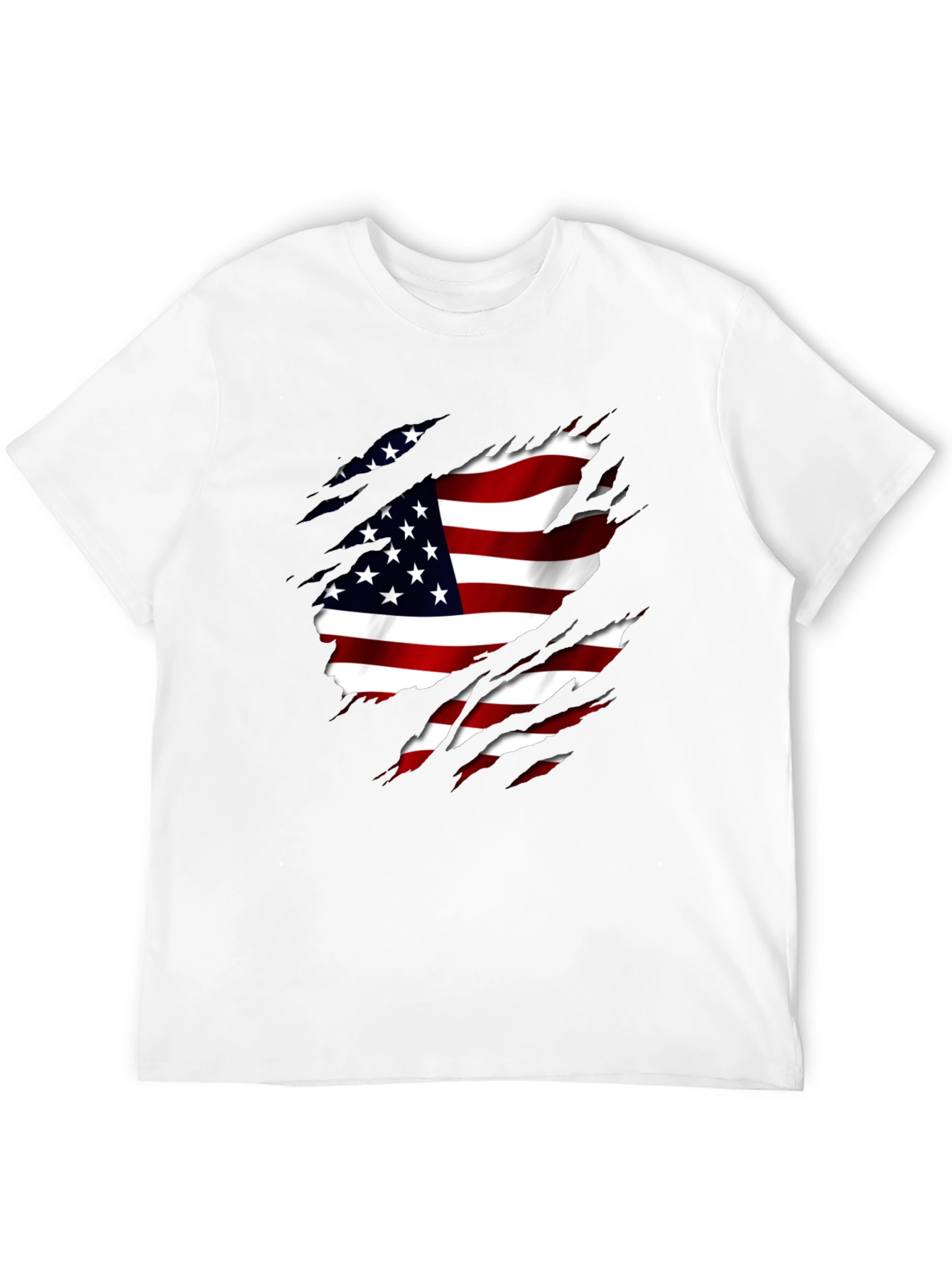 American Flag Ripped T-Shirt Patriotic USA Pride