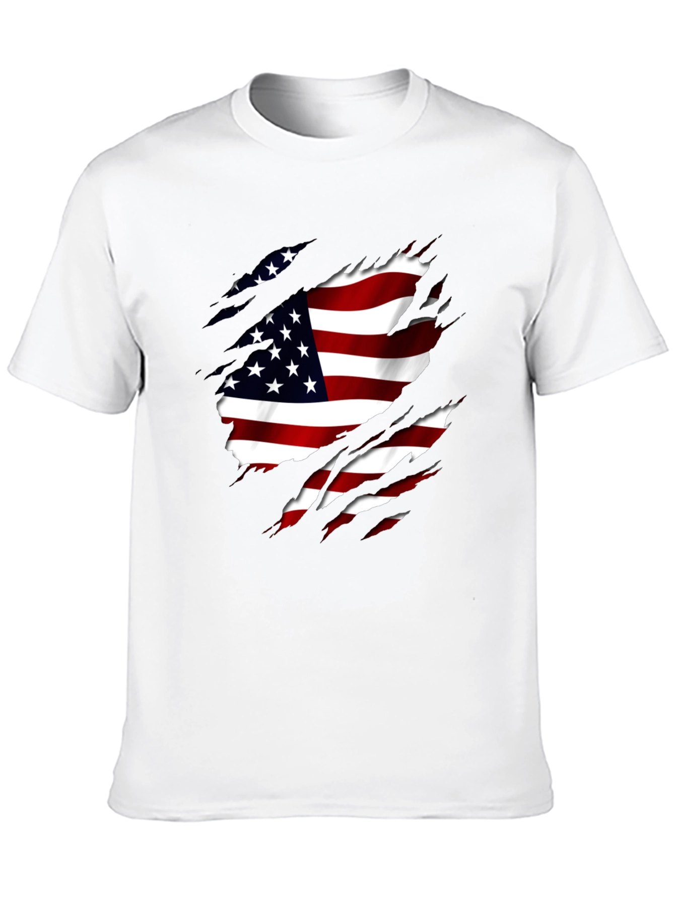 American Flag Ripped T-Shirt Patriotic USA Pride