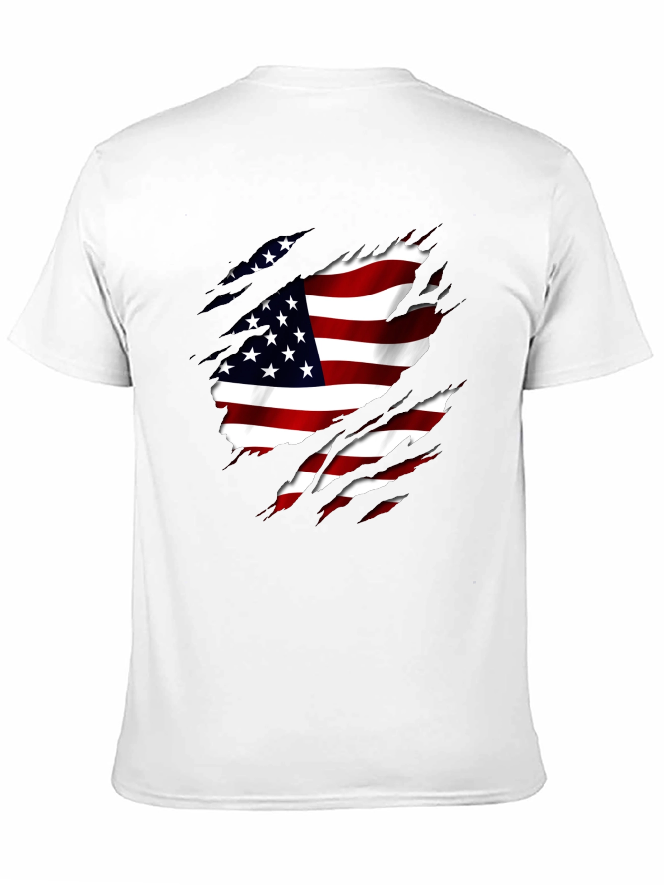 American Flag Ripped T-Shirt Patriotic USA Pride