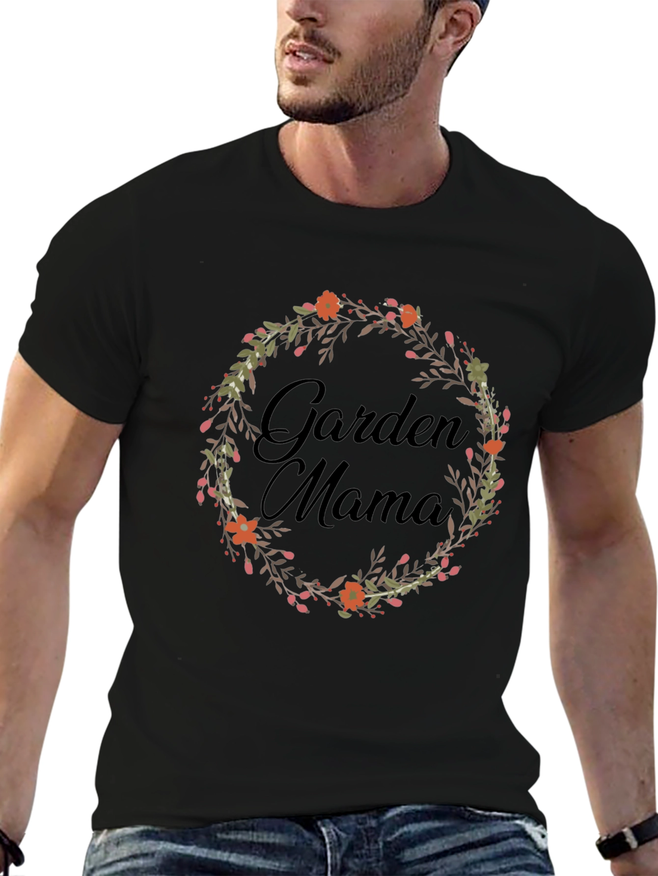 Garden Mama T-Shirt - Floral Wreath Design