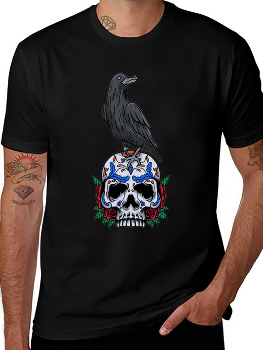 Crow and Skull Graphic T-Shirt