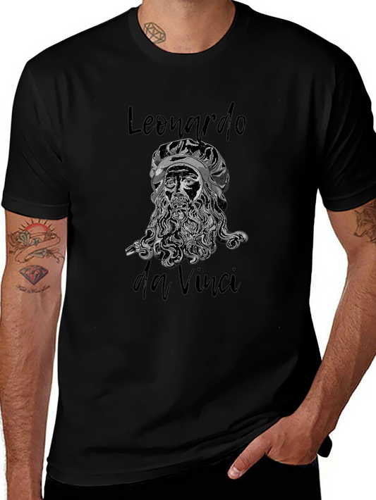 Leonardo Da Vinci Black T-Shirt