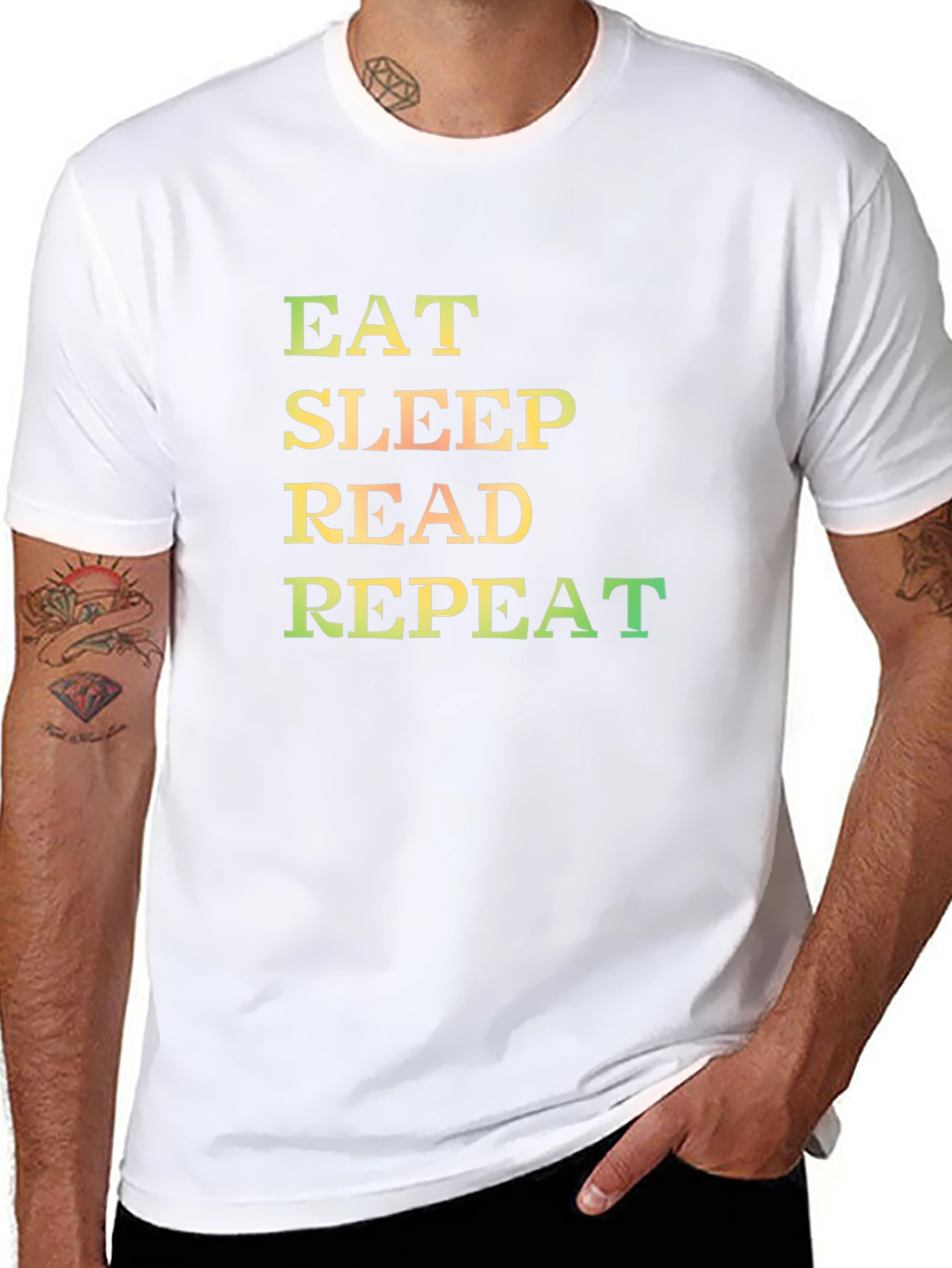Eat Sleep Read Repeat Black Graphic Tee