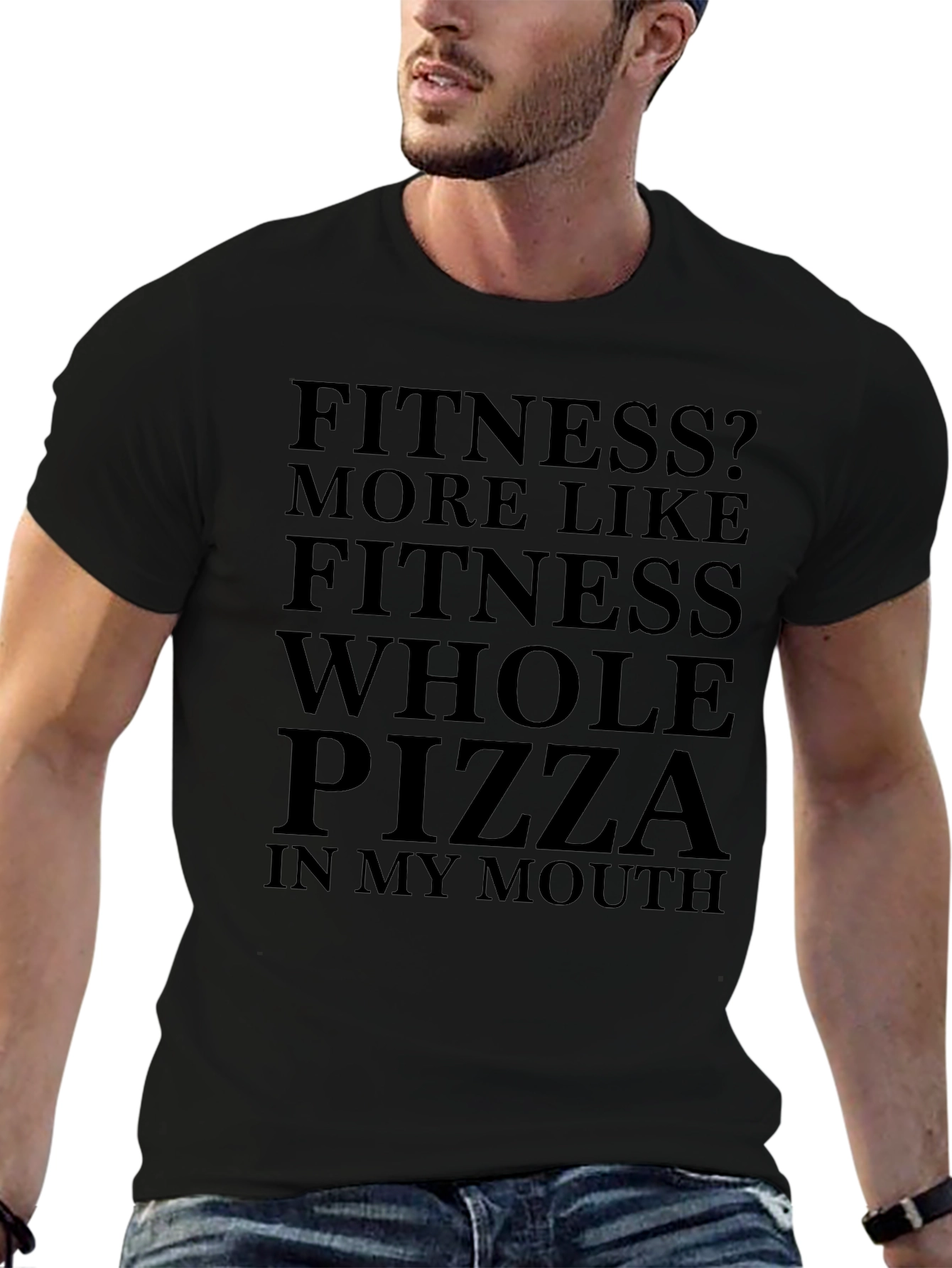 Funny Fitness Whole Pizza T-Shirt - Graphic Tee