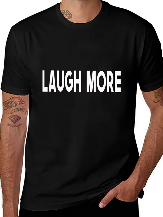 Laugh More Black Graphic T-Shirt