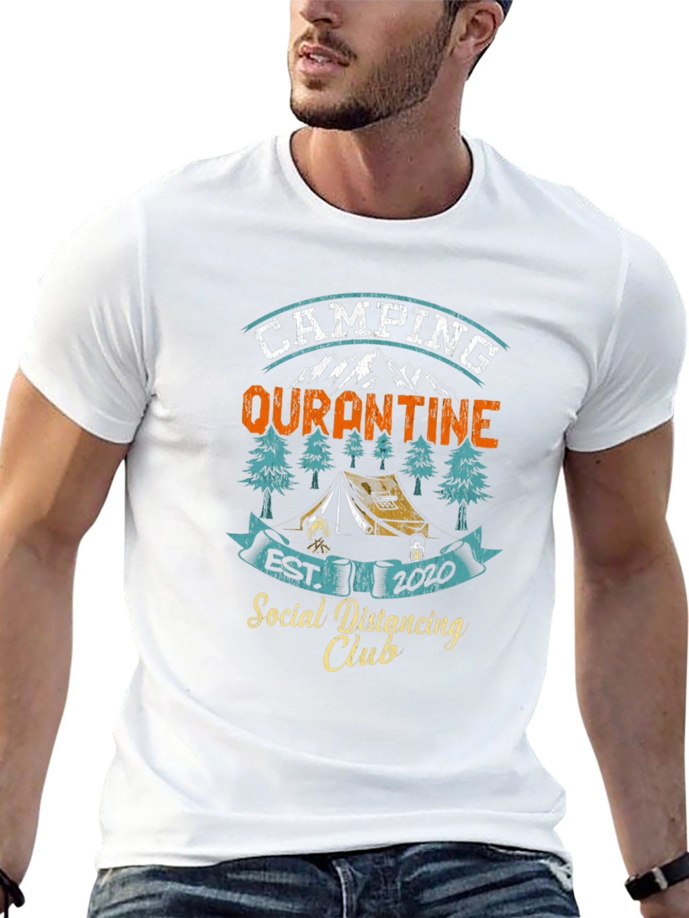 Camping Quarantine Social Distancing Club T-Shirt