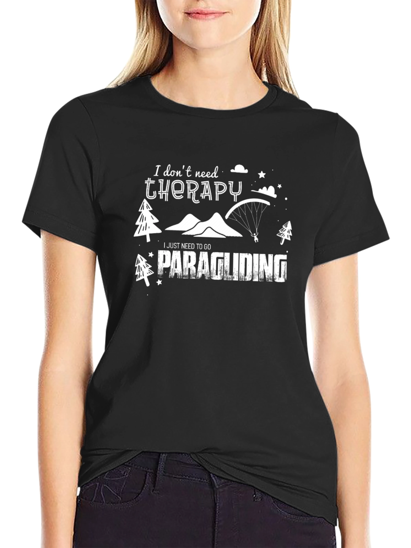 Paragliding Therapy Black T-Shirt