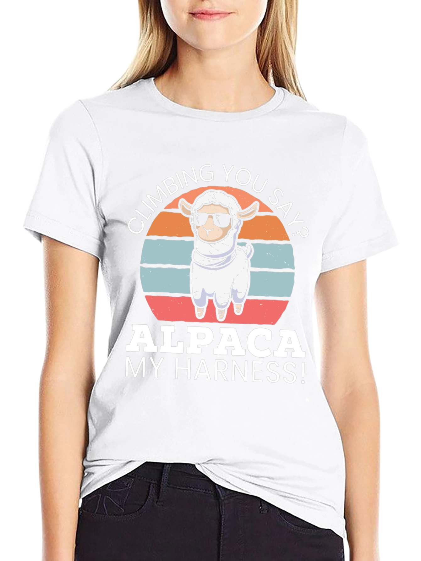 Alpaca Climbing T-Shirt - Funny Alpaca Harness Tee