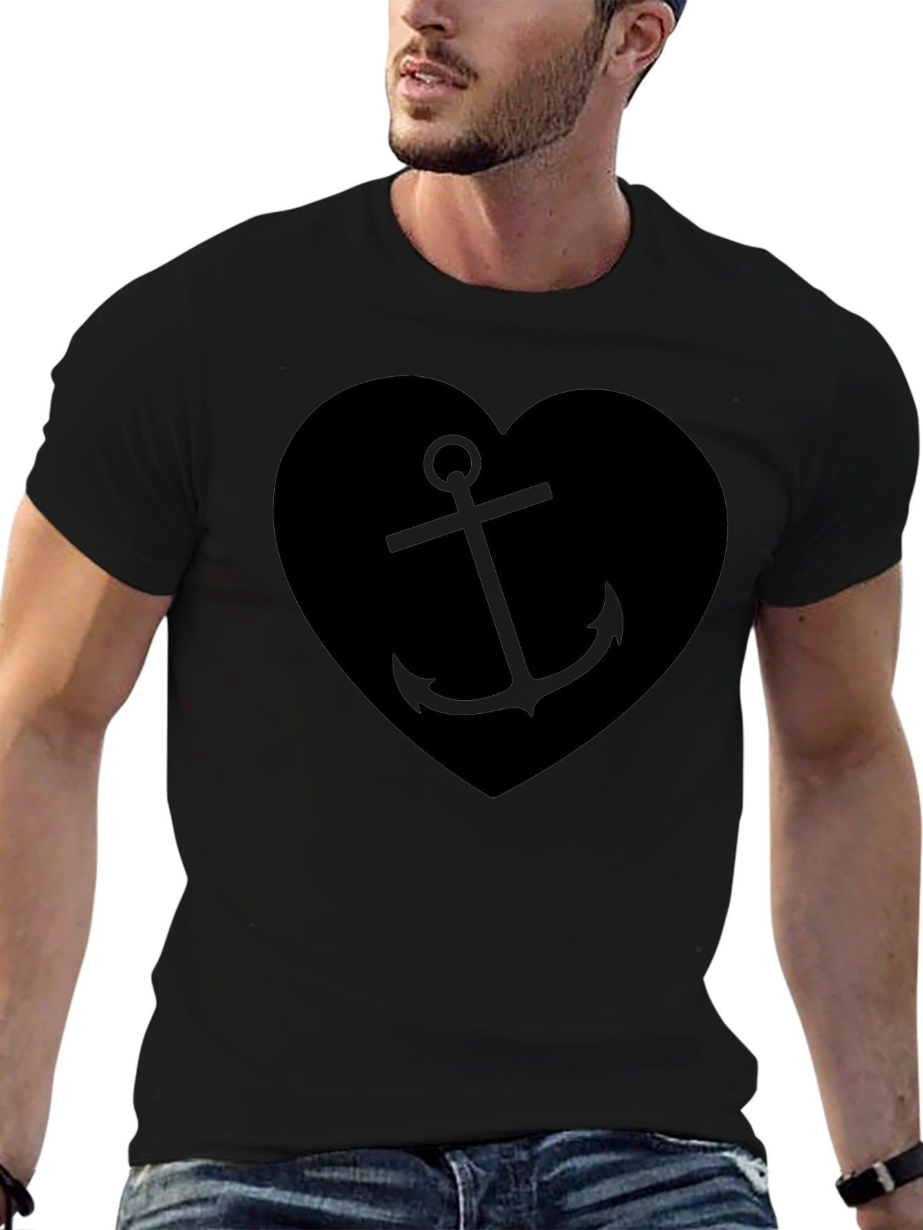 Nautical Anchor Heart Graphic T-Shirt