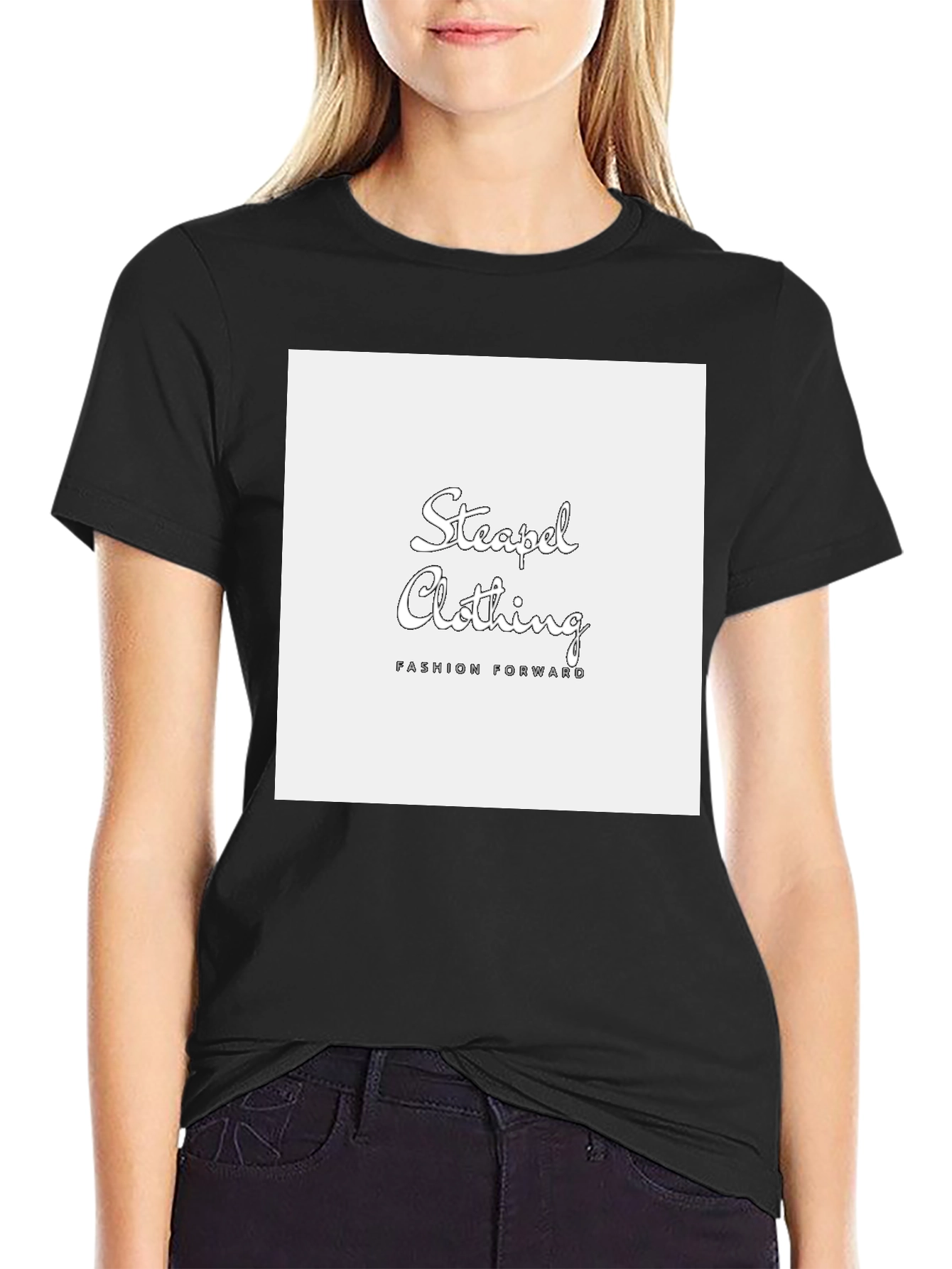 Stylish Black Graphic Tee - Steaped Clothing Fashion