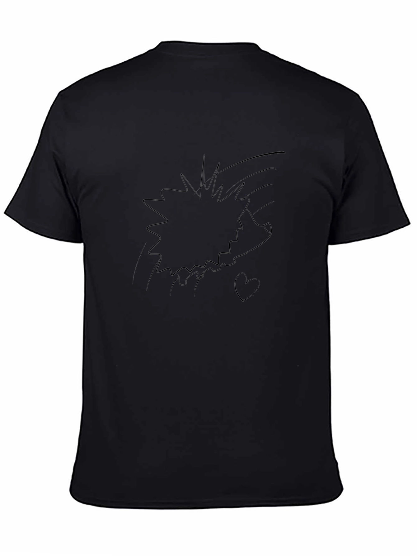 Graphic Print Tee - Black Cotton Casual Wear