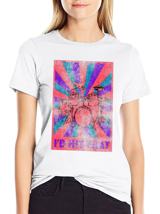 Id Hit That Drum Kit T-Shirt - Music Lover Tee