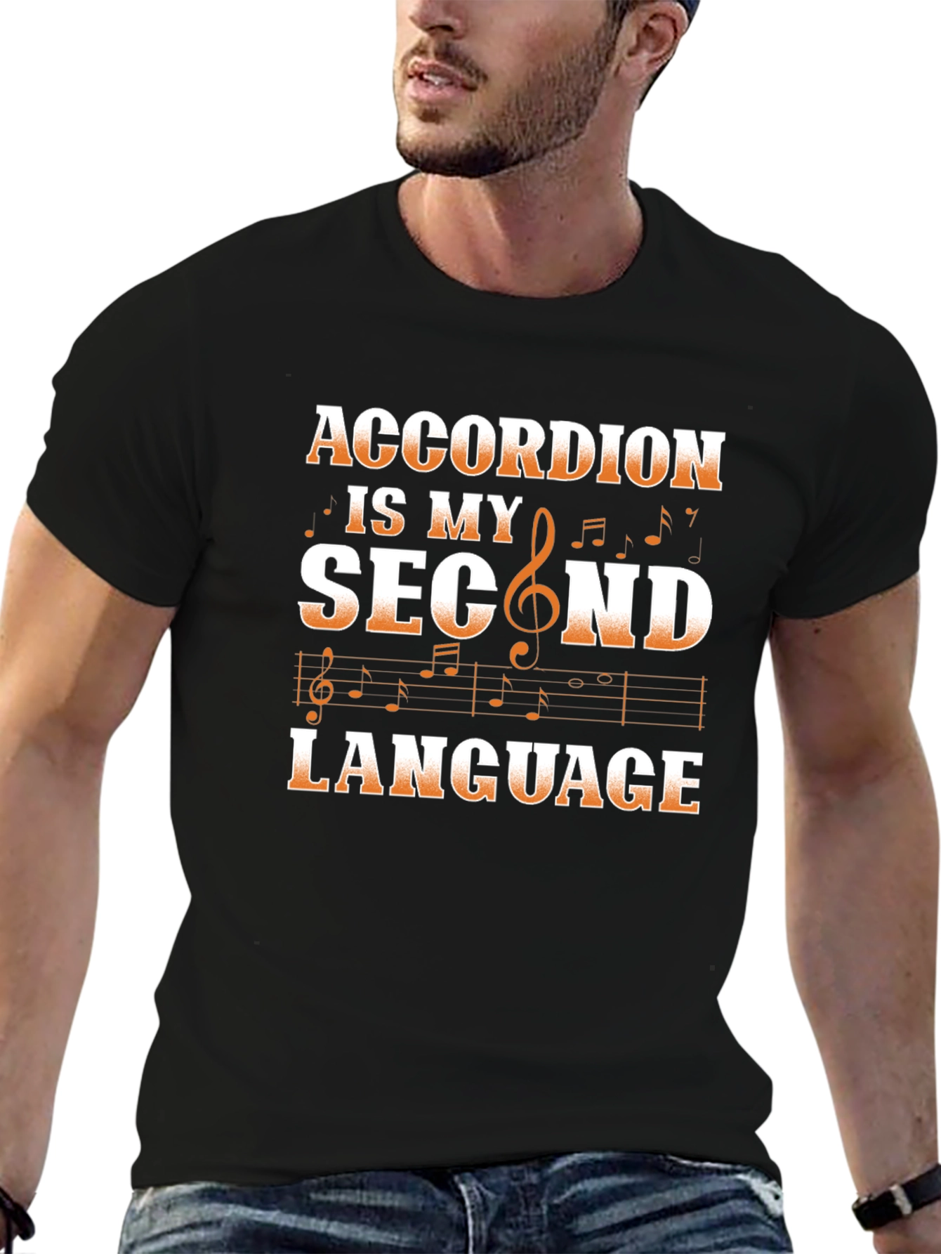 Accordion Second Language Graphic T-Shirt