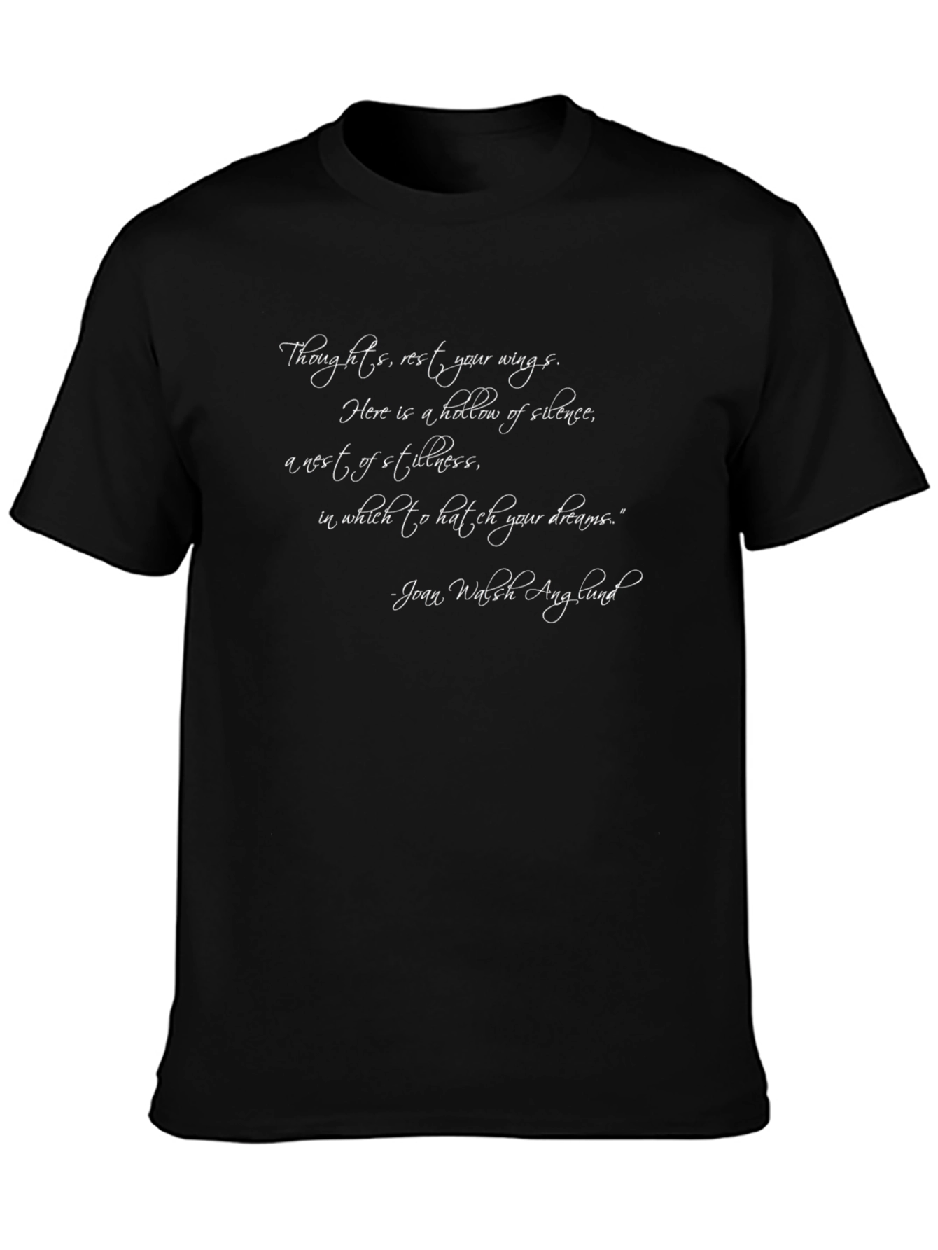 Thoughts Rest Your Wings Black T-Shirt