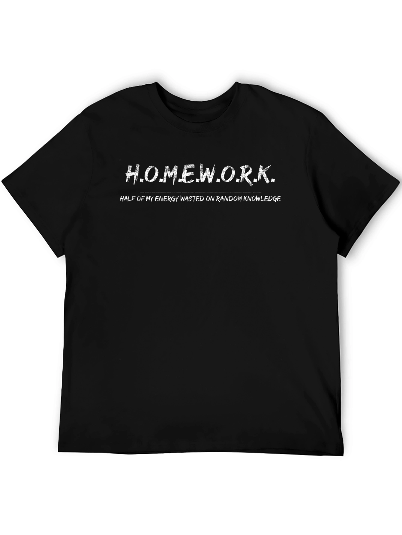 Homework Energy Waste Black T-Shirt