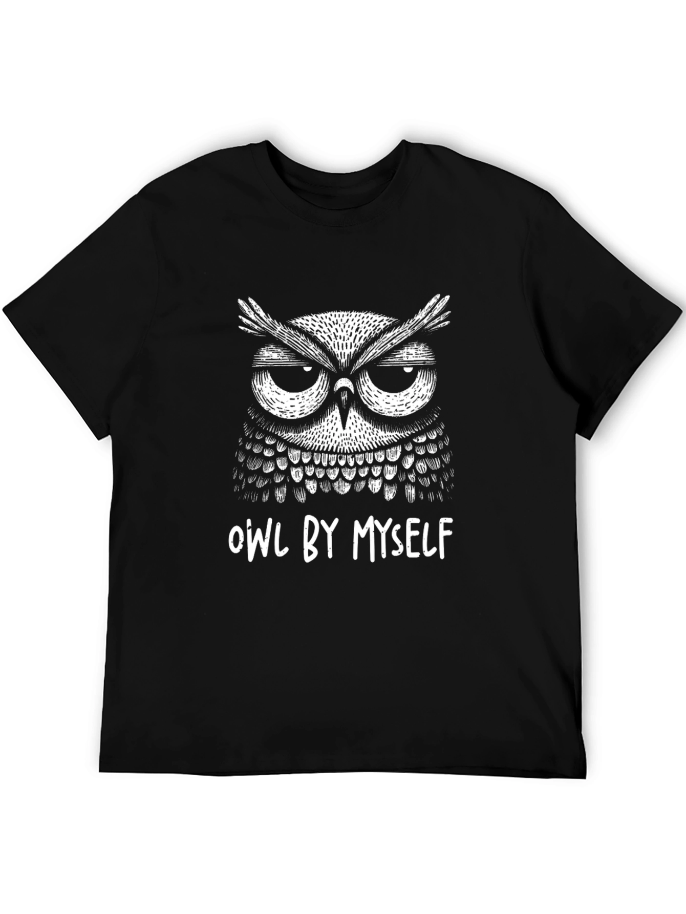 Owl By Myself Black Graphic T-Shirt