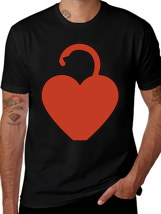 Heart Lock Graphic Tee - Black Casual Shirt