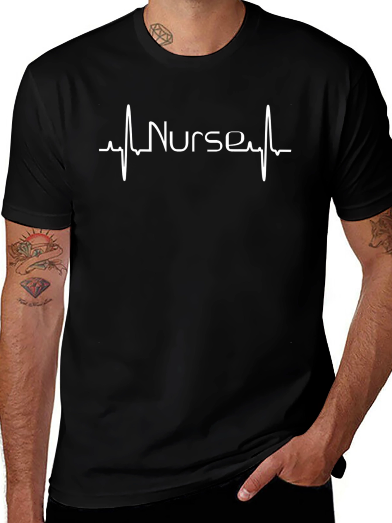 Nurse Heartbeat Graphic Tee - Medical Professional Shirt