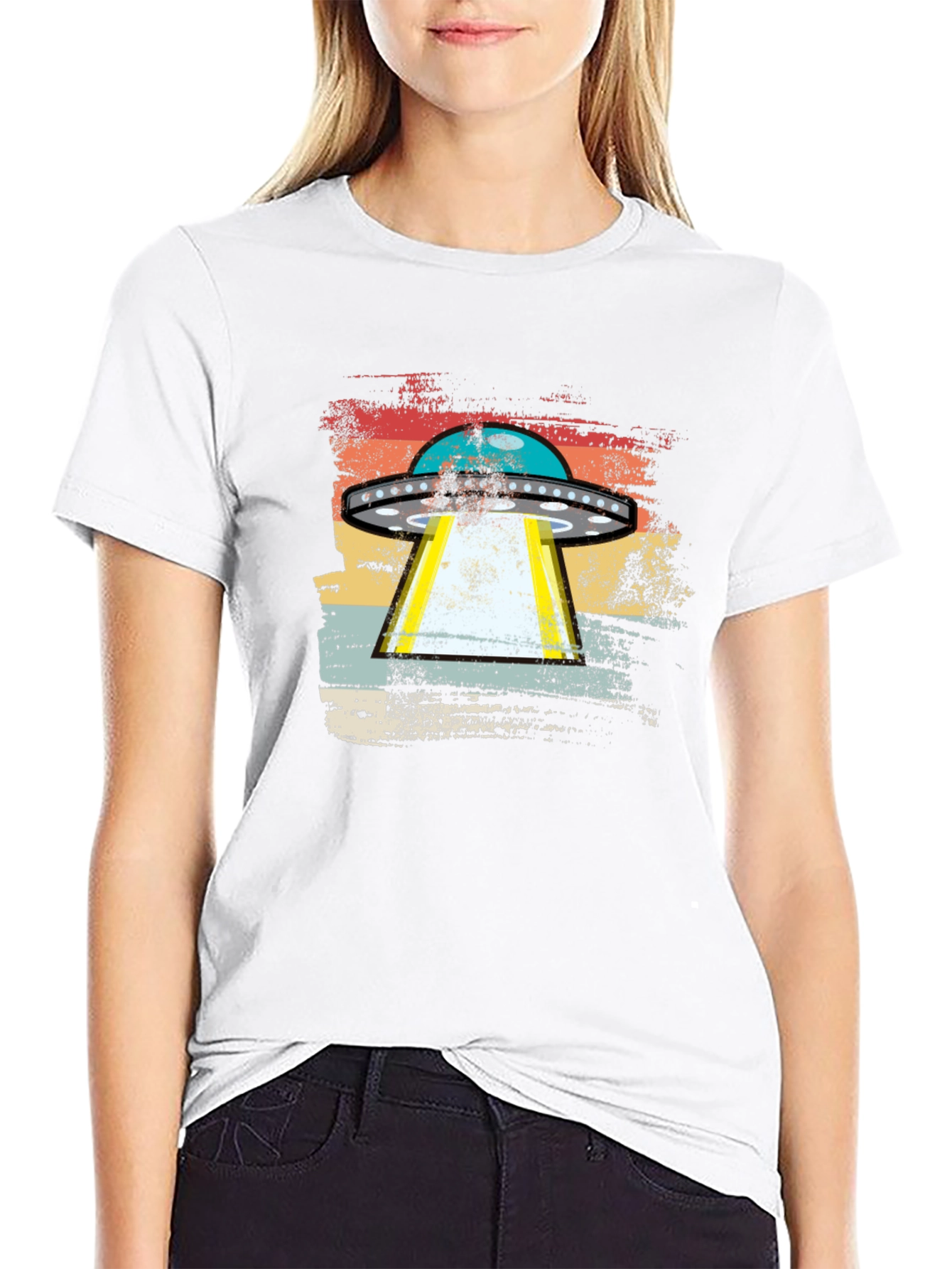 Retro UFO Abduction T-Shirt - Alien Invasion Graphic Tee