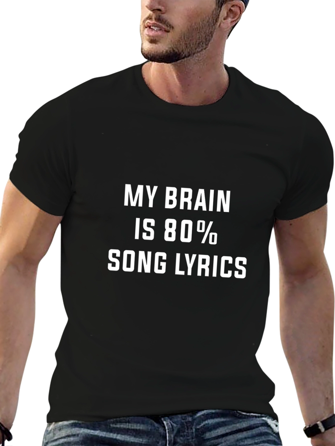 My Brain Is 80% Song Lyrics Black Tee