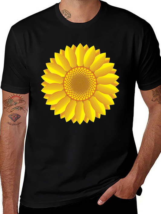 Sunflower Graphic Print Black T-Shirt