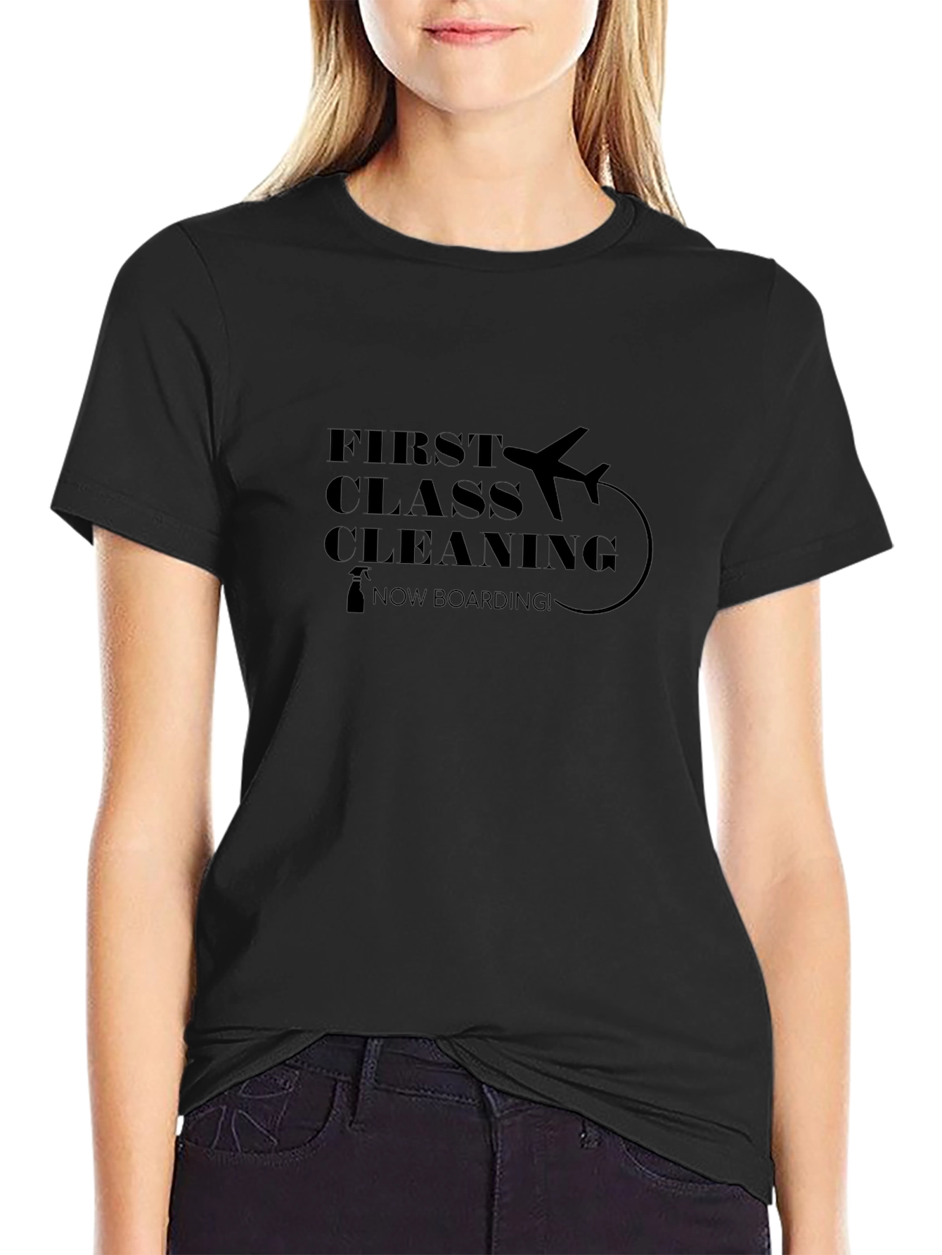 First Class Cleaning Black T-Shirt
