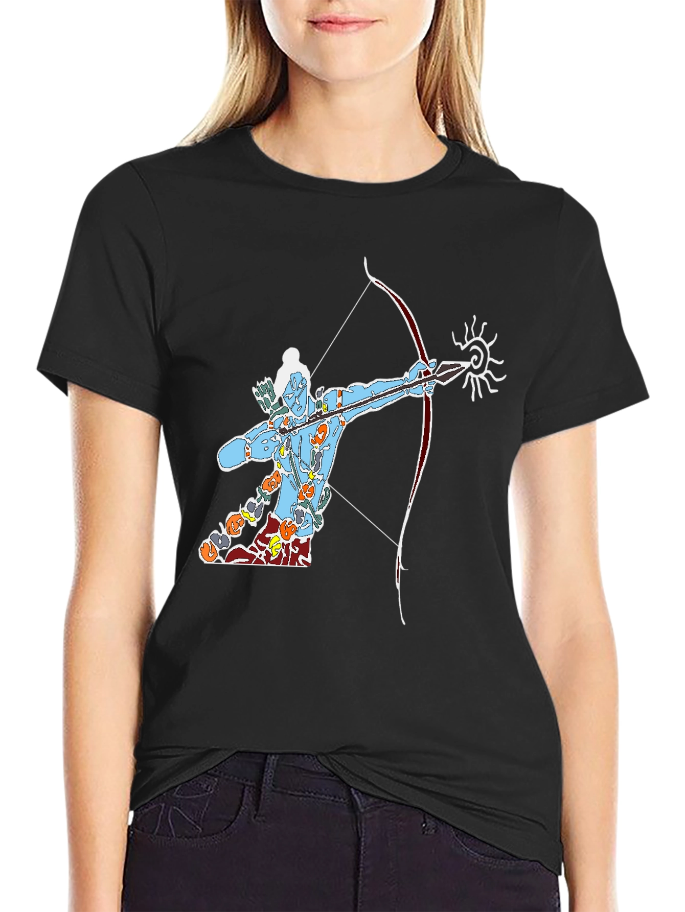 Lord Rama Graphic Tee - Black Cotton T-Shirt