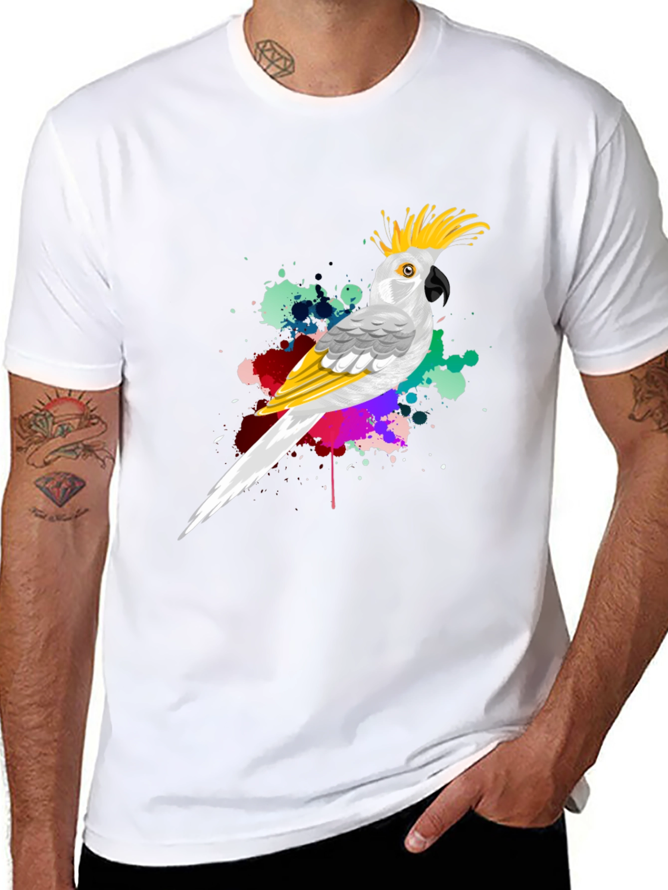 Parrot Splash Mens Graphic Tee