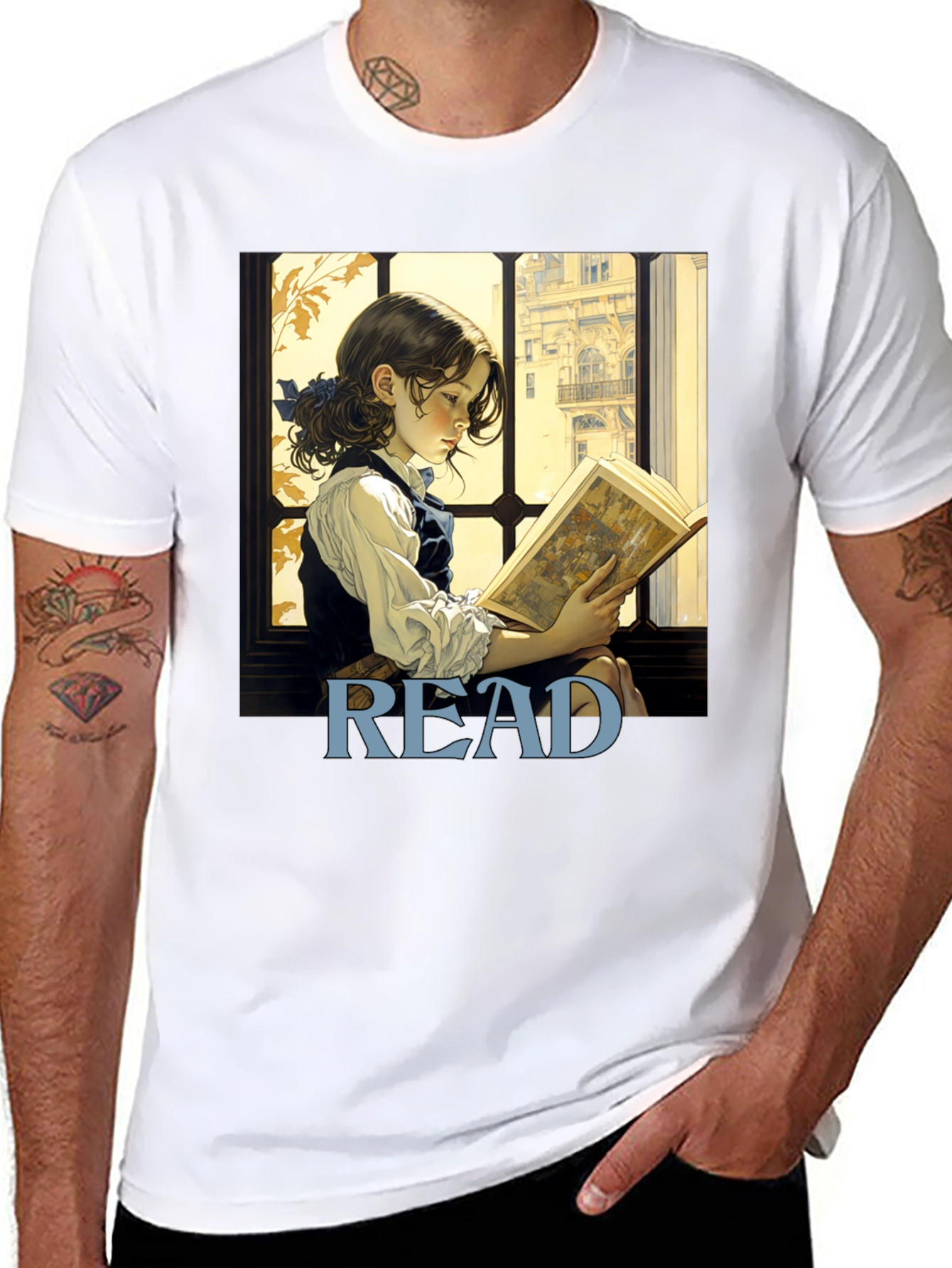 Read Bookworm T-Shirt: Artistic Literary Tee
