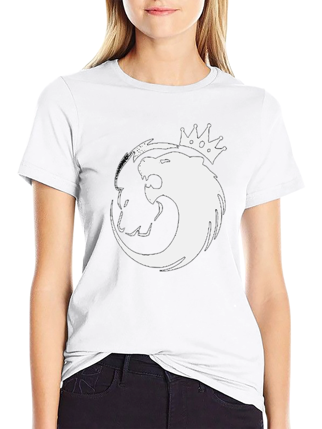 Lion King Yin Yang Graphic Black T-Shirt